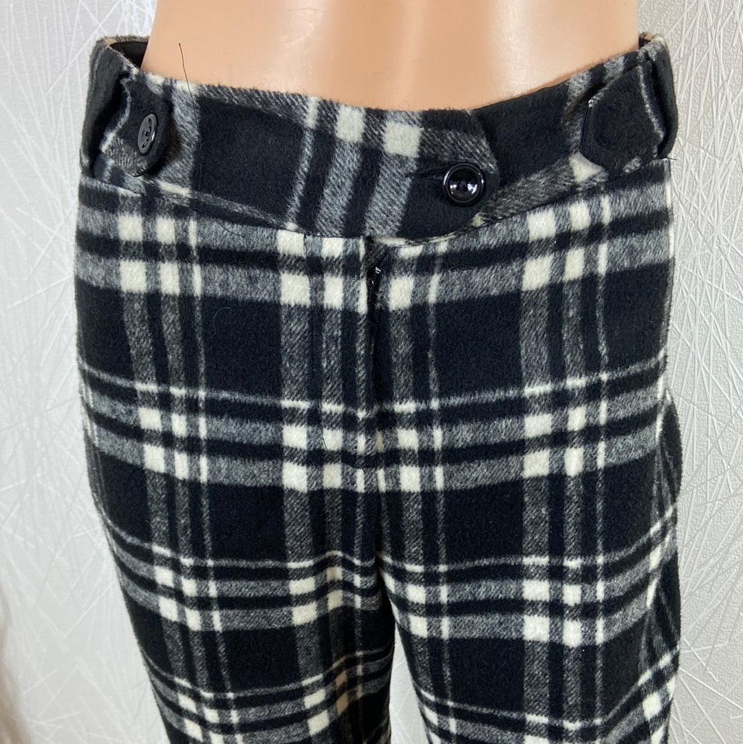 Pantalon de créateur laine cachemire doublée carreaux Tabala Paris - Offre-Unique