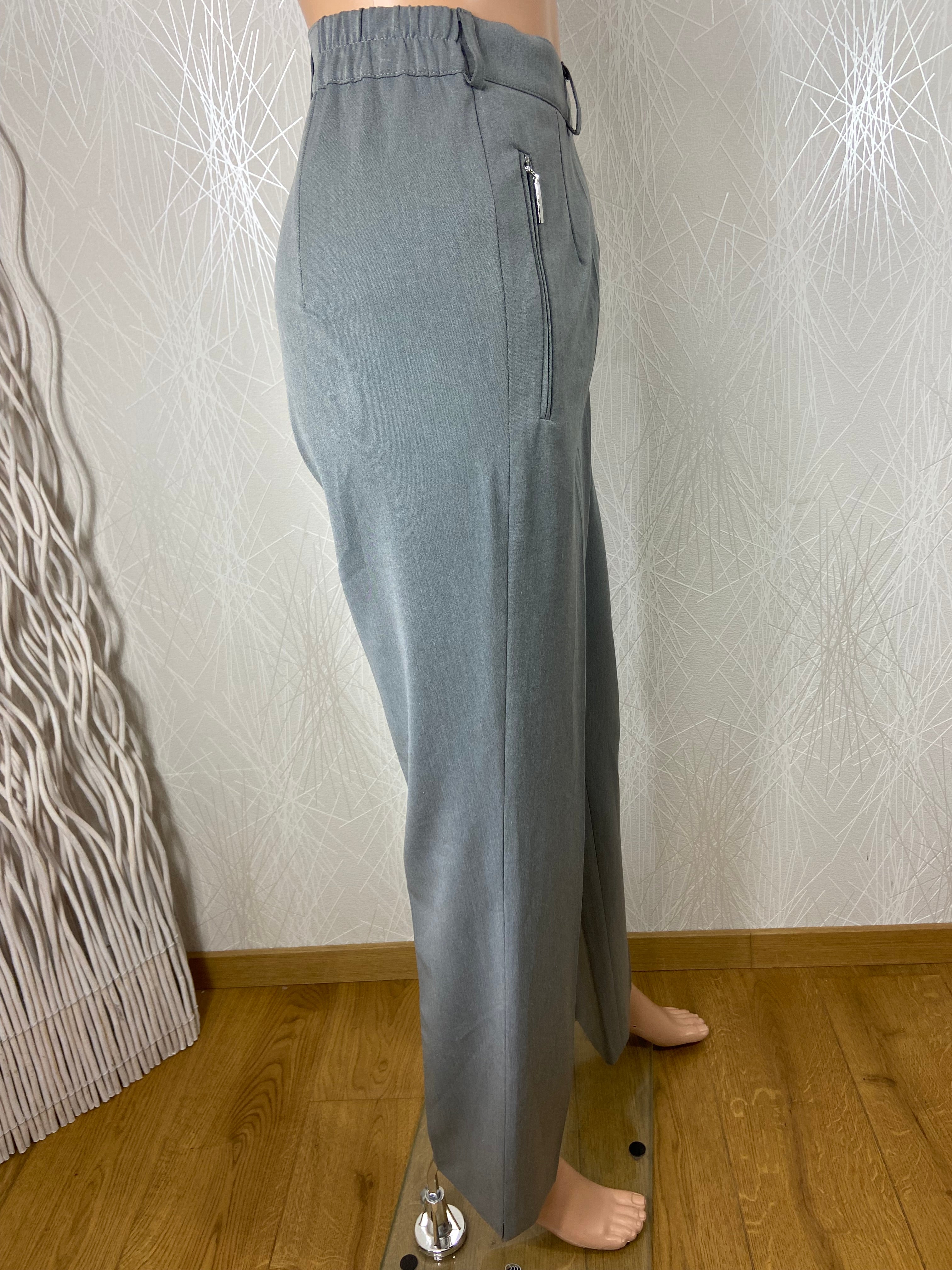 Pantalon habillé gris taille élastique coupe droite Ulla Popken