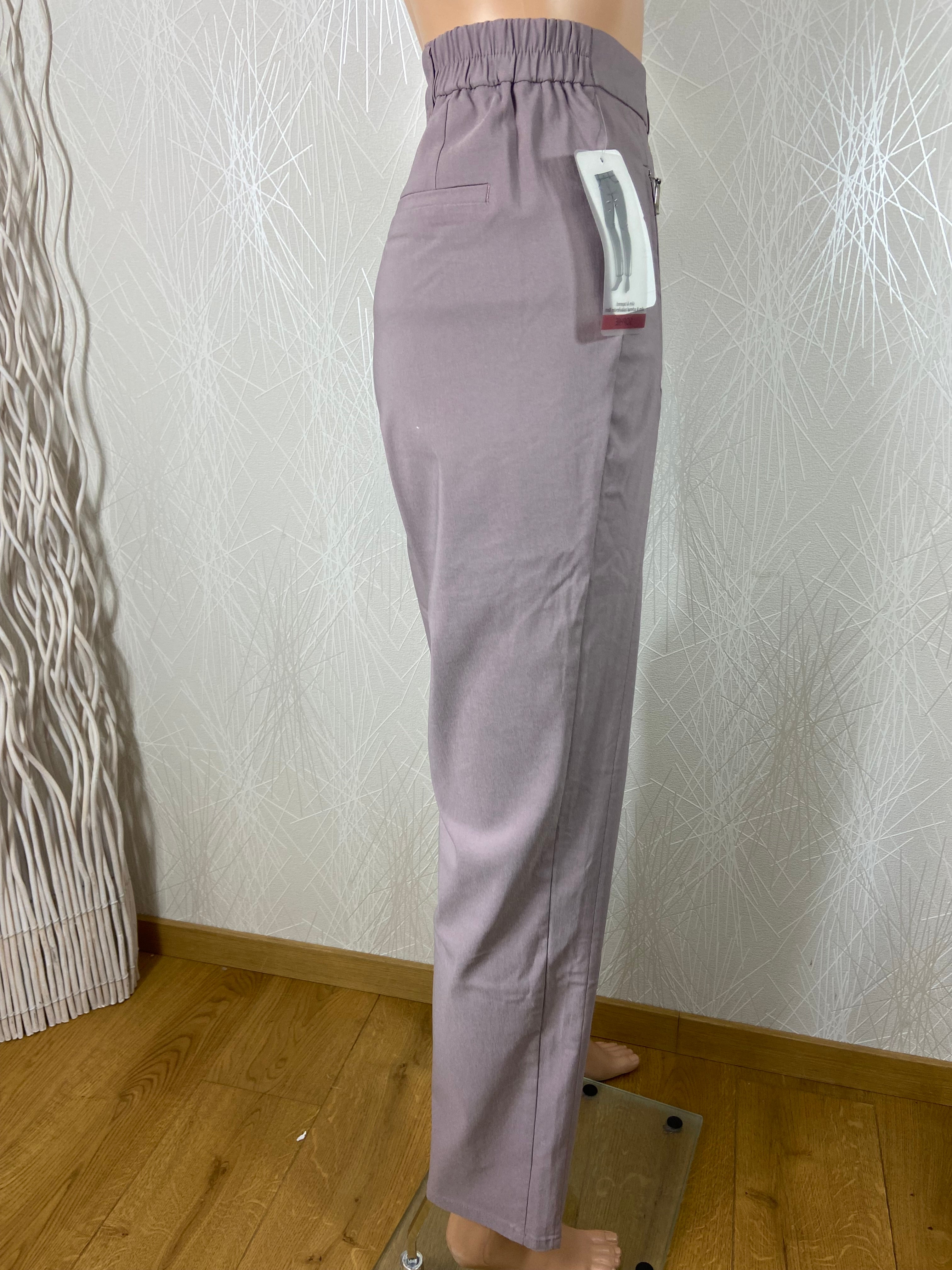 Pantalon habillé violet pastel taille haute élastique Ulla Popken