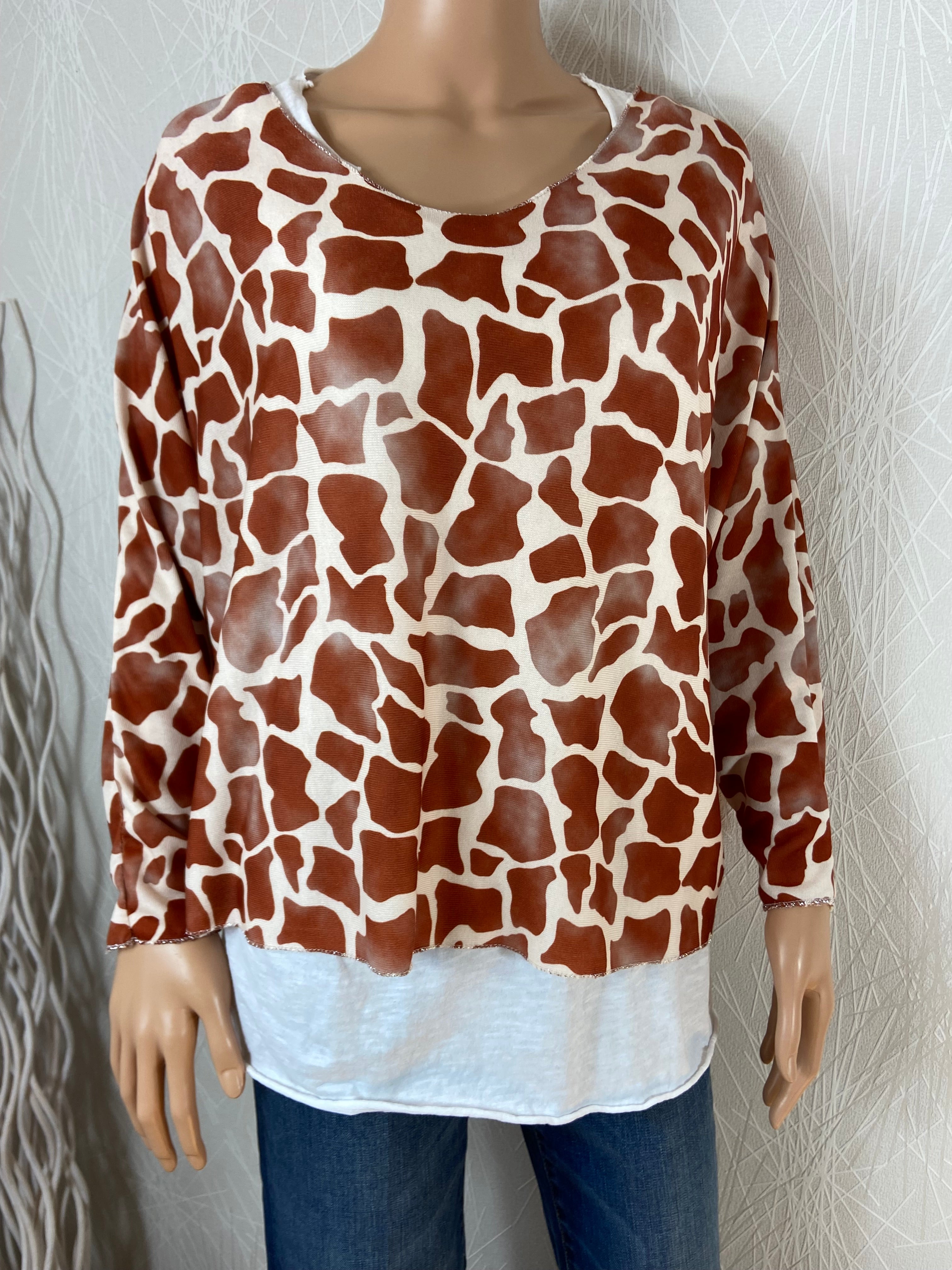 Blouse Made In Italy motif animalier femme