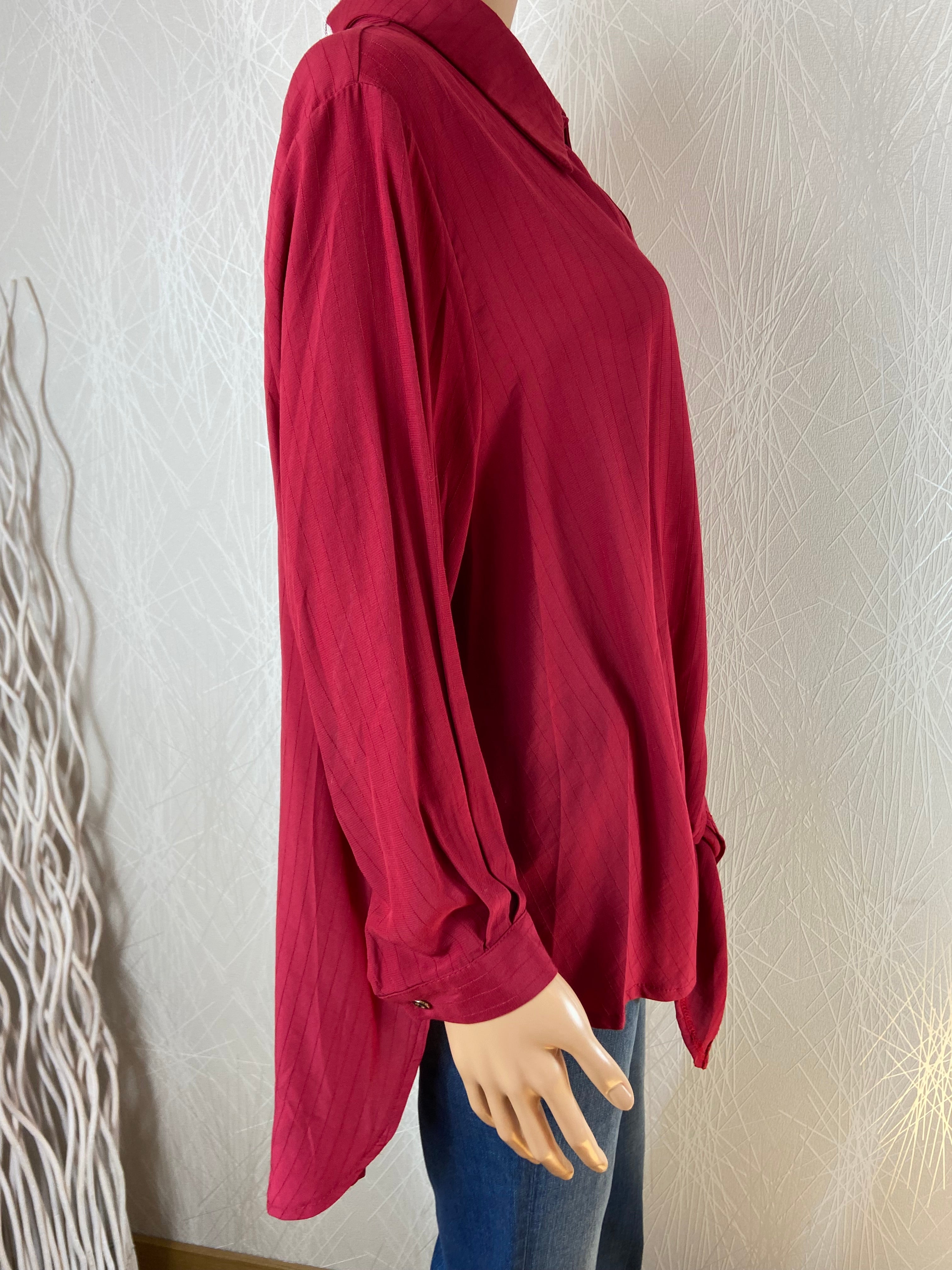 Blouse rouge bordeaux ample manches longues Neslay