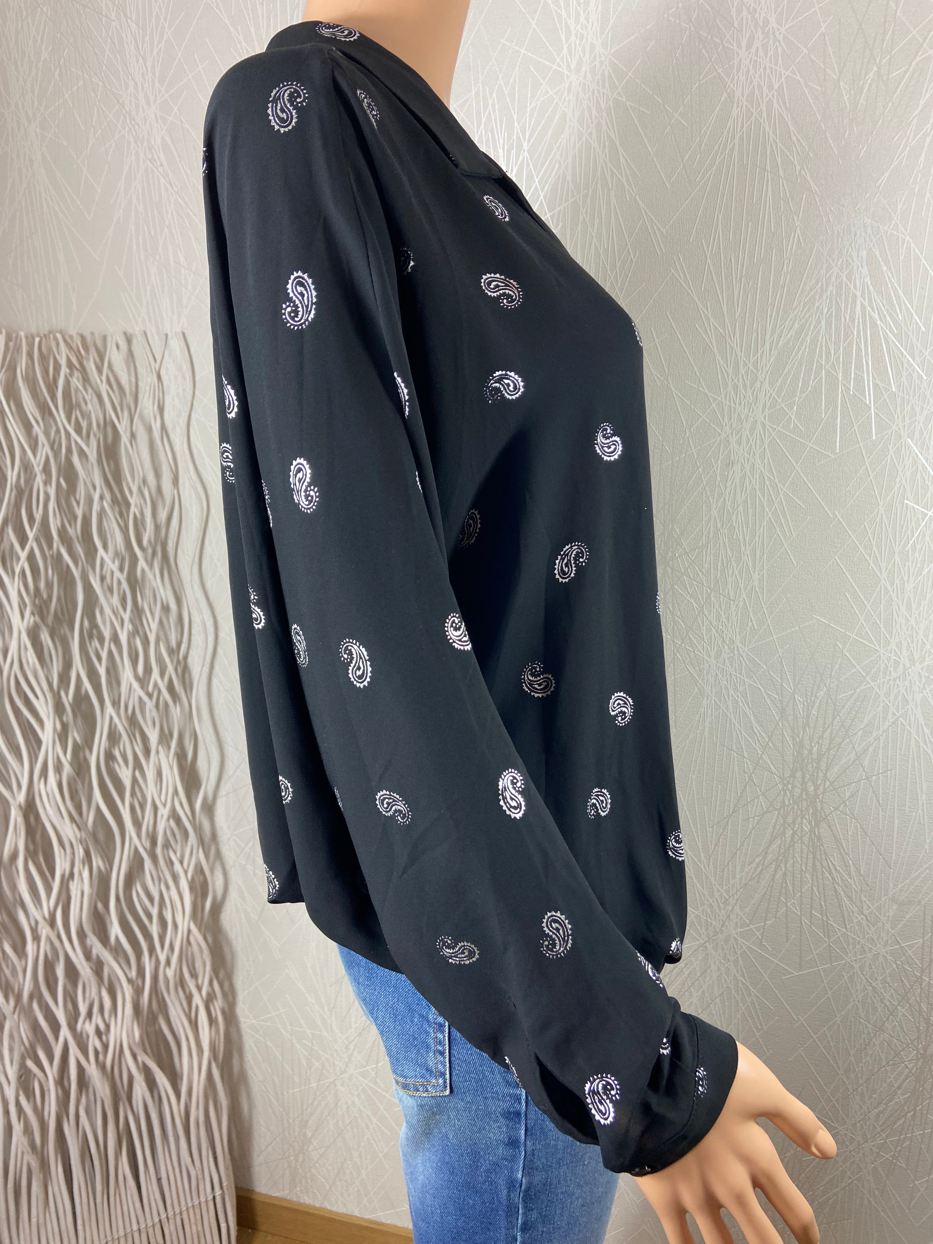 Blouse noire manches longues coupe ample fluide Deeluxe