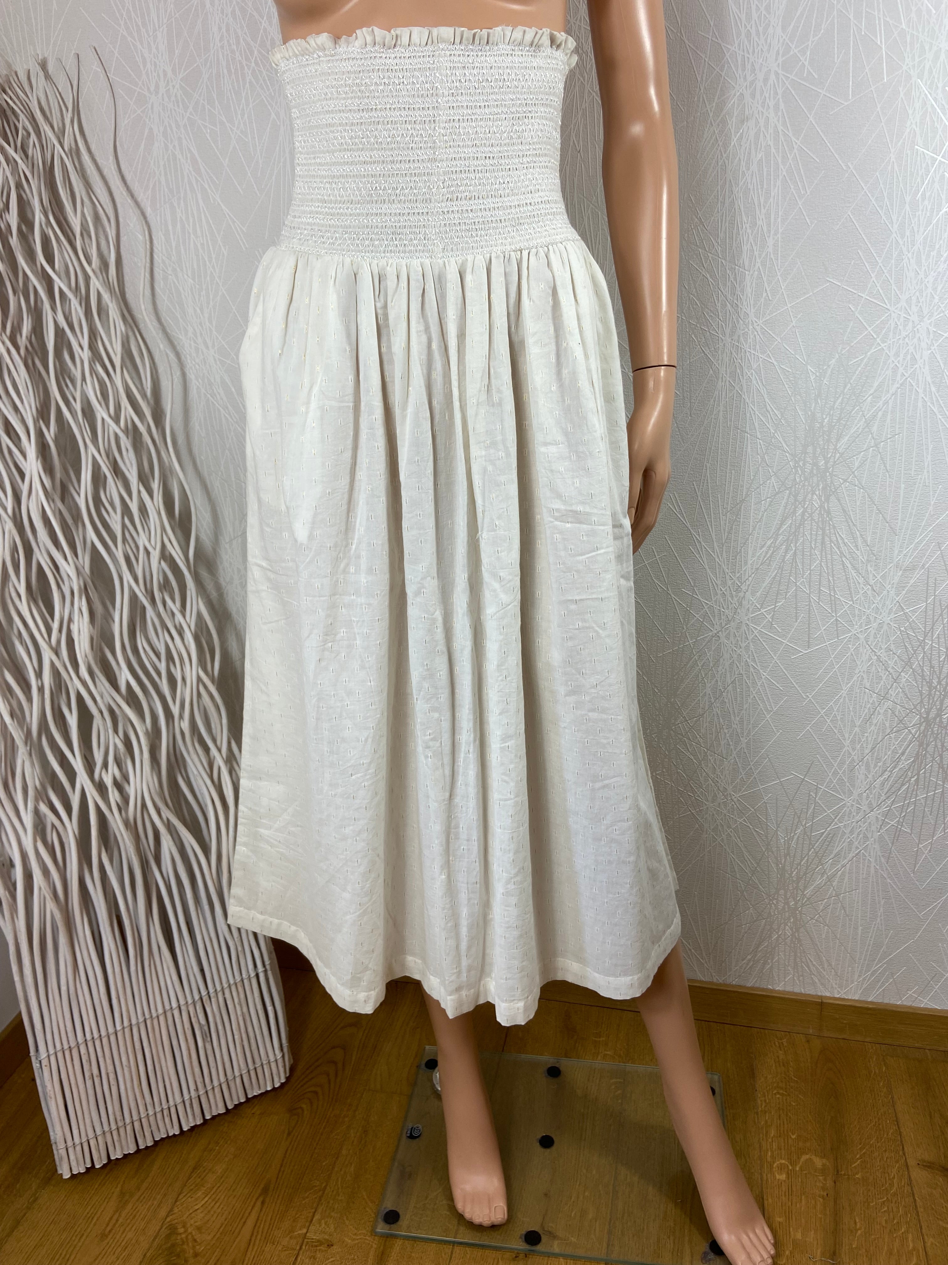 Jupe longue blanche doré Me-Tisse