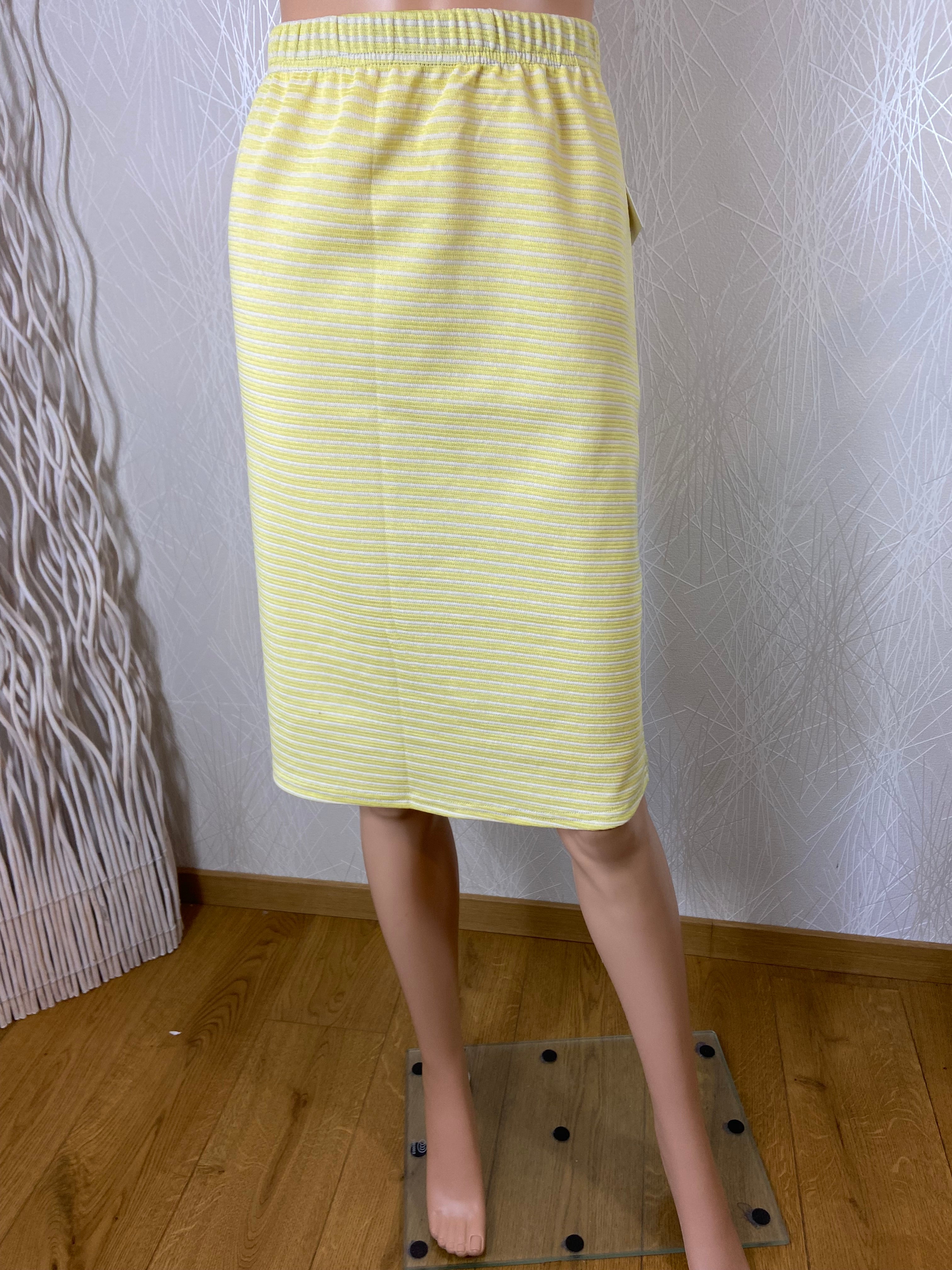 Jupe rayée jaune et blanc grande taille edmond boublil