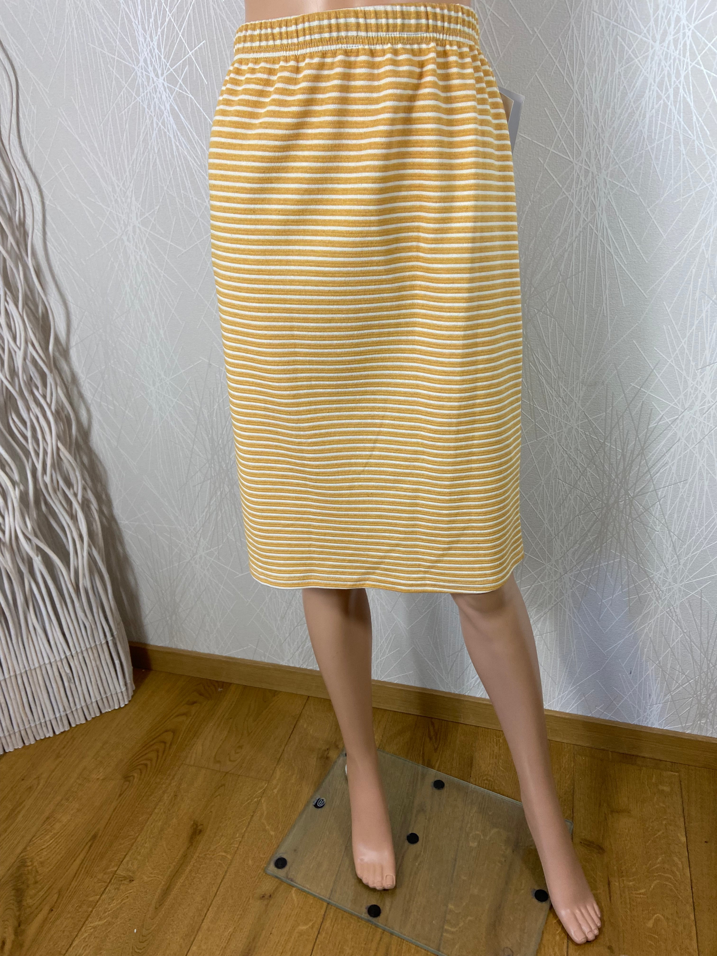 Jupe rayée orange et blanc grande taille edmond boublil