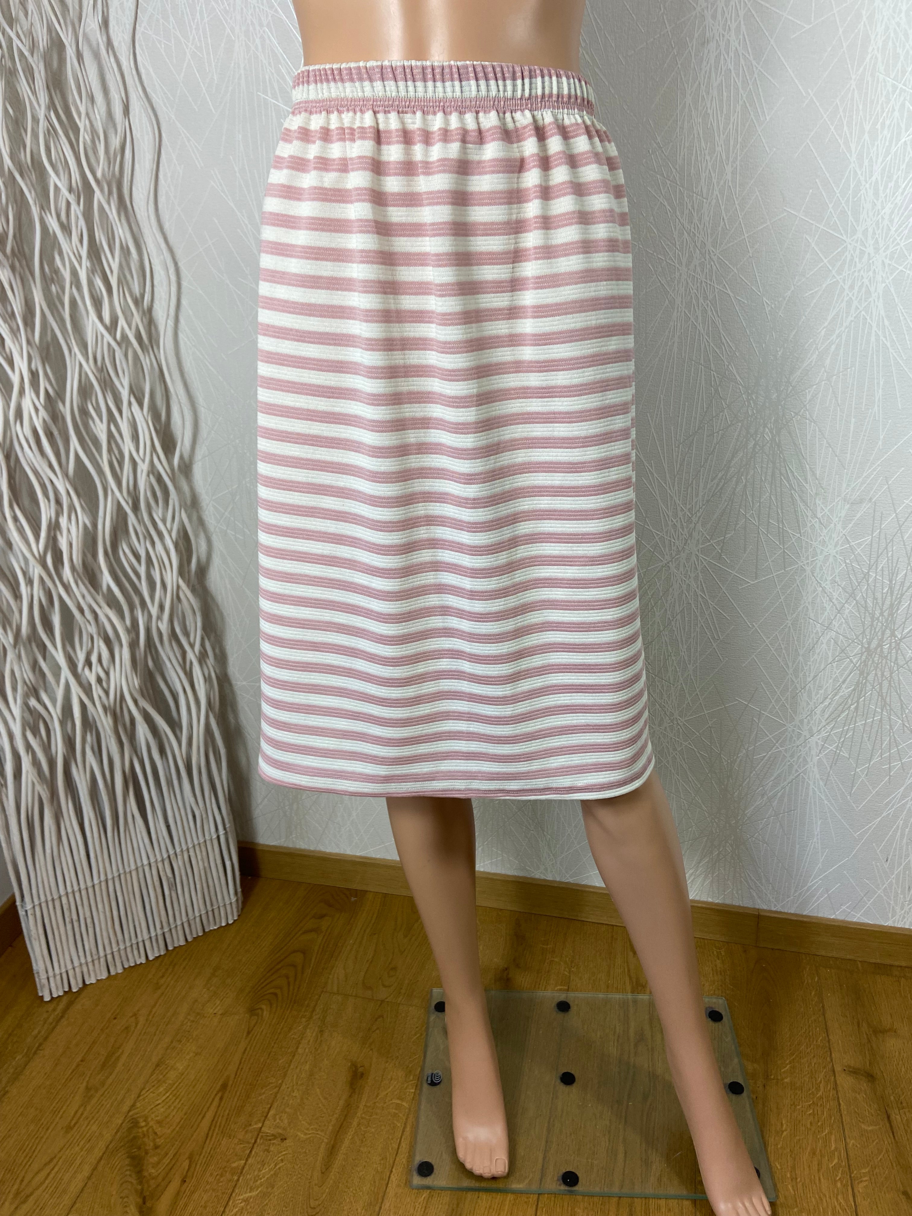 Jupe rayée rose beige grande taille edmond boublil
