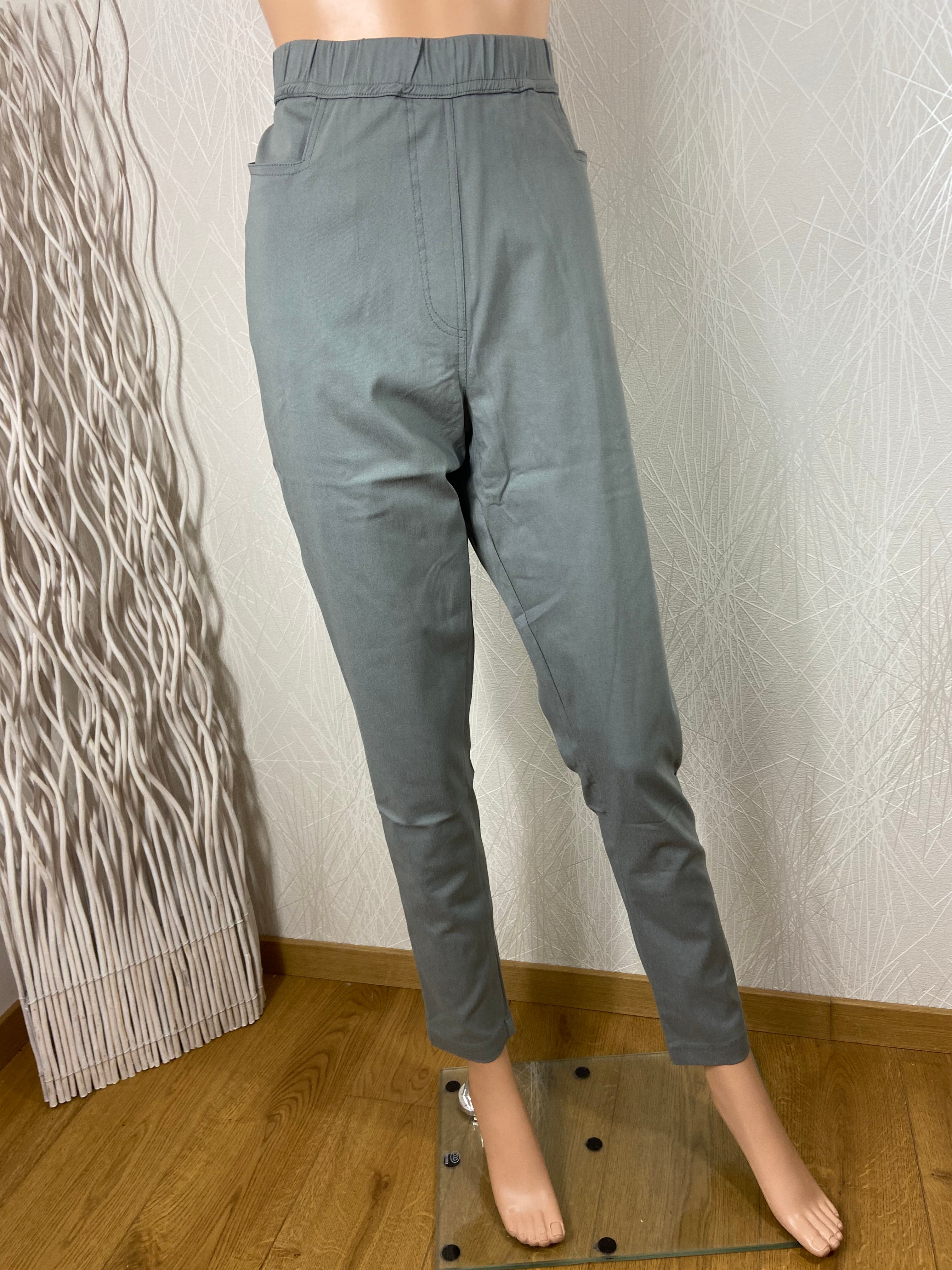 Pantalon gris stretch pour femme Edmond Boublil