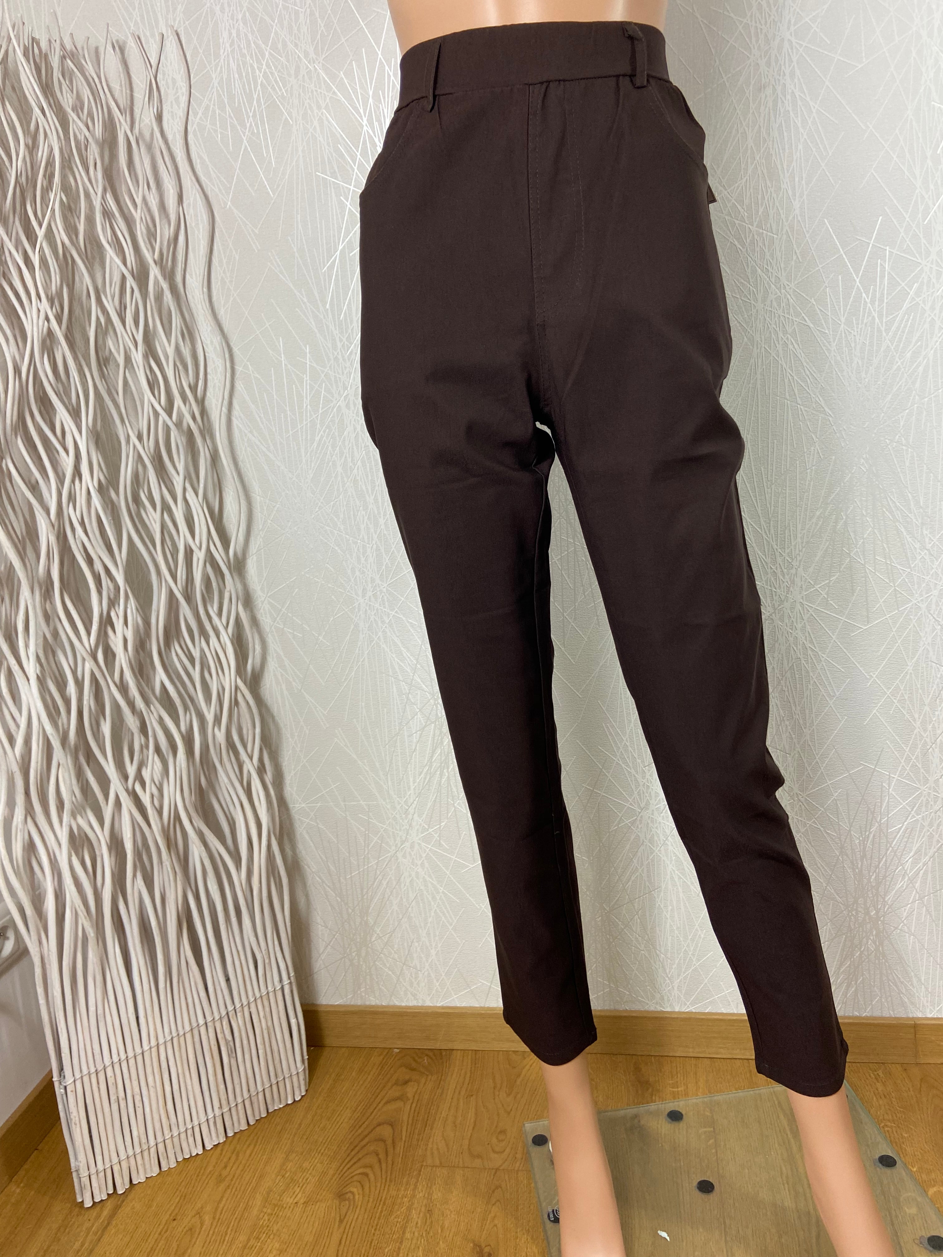 Pantalon marron stretch pour femme Edmond Boublil