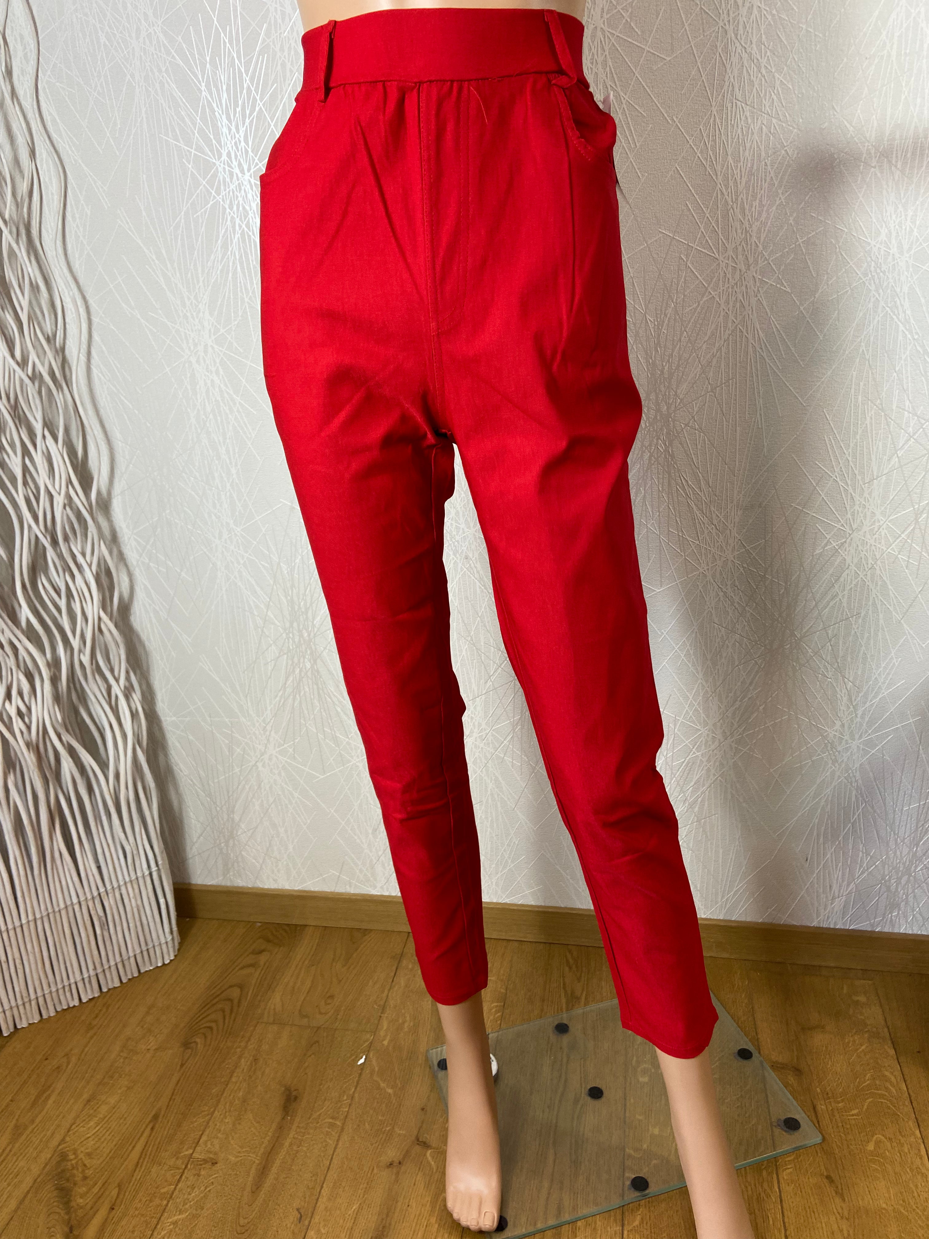 Pantalon rouge stretch femme Edmond Boublil