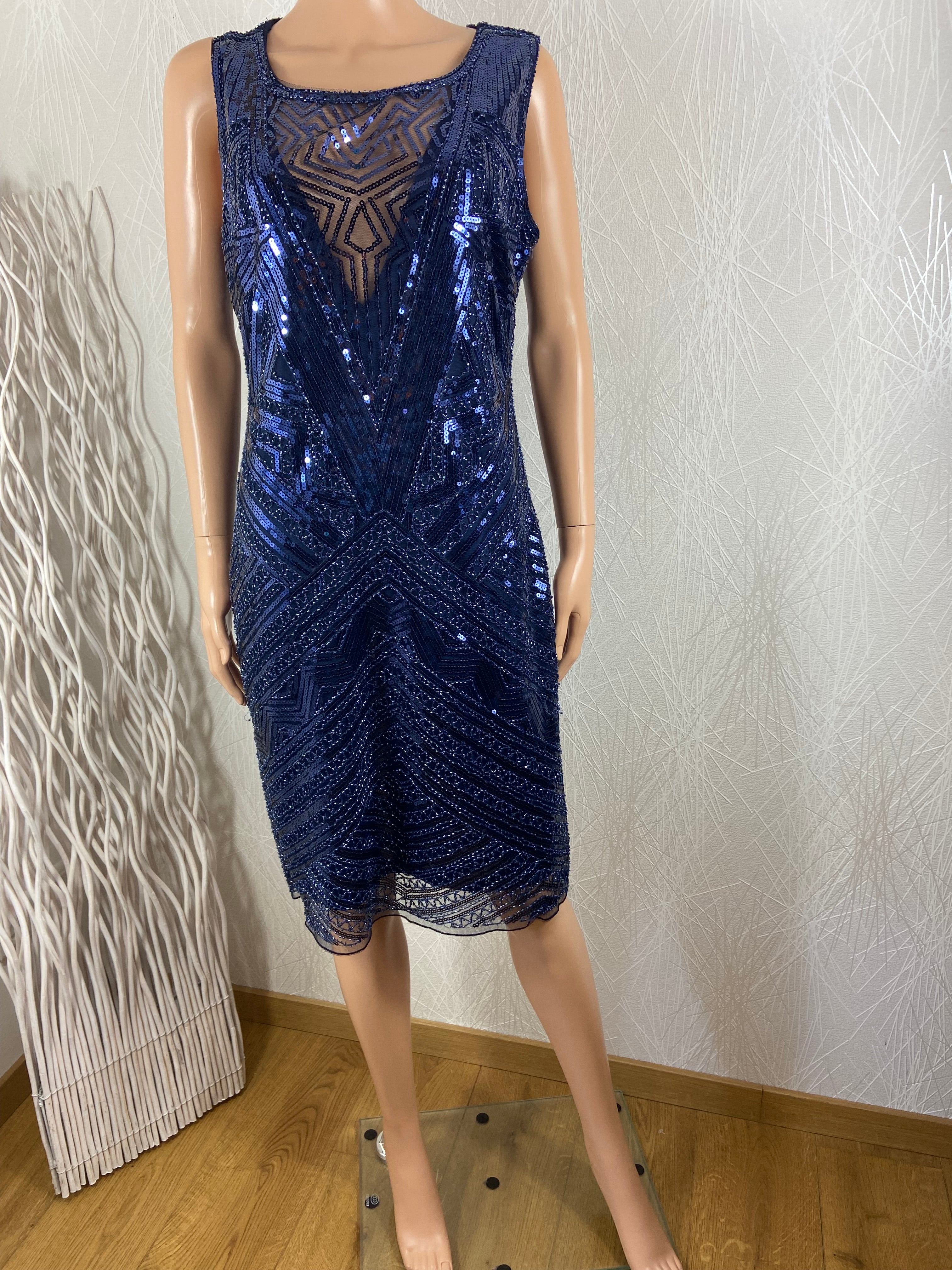Robe de cocktail sequin et perle Marie June
