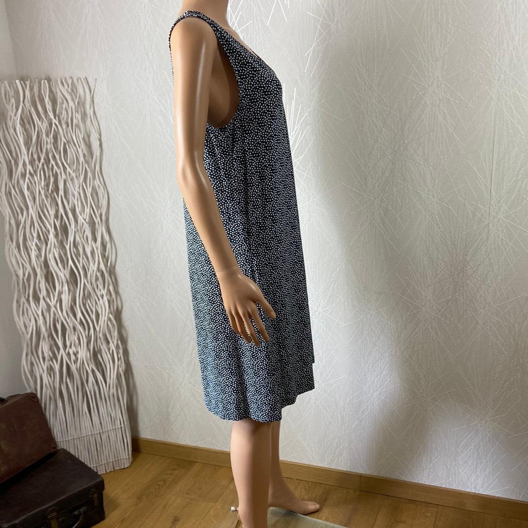 Robe courte à bretelles bleu marine à pois Ihlisa Ichi - Offre-Unique