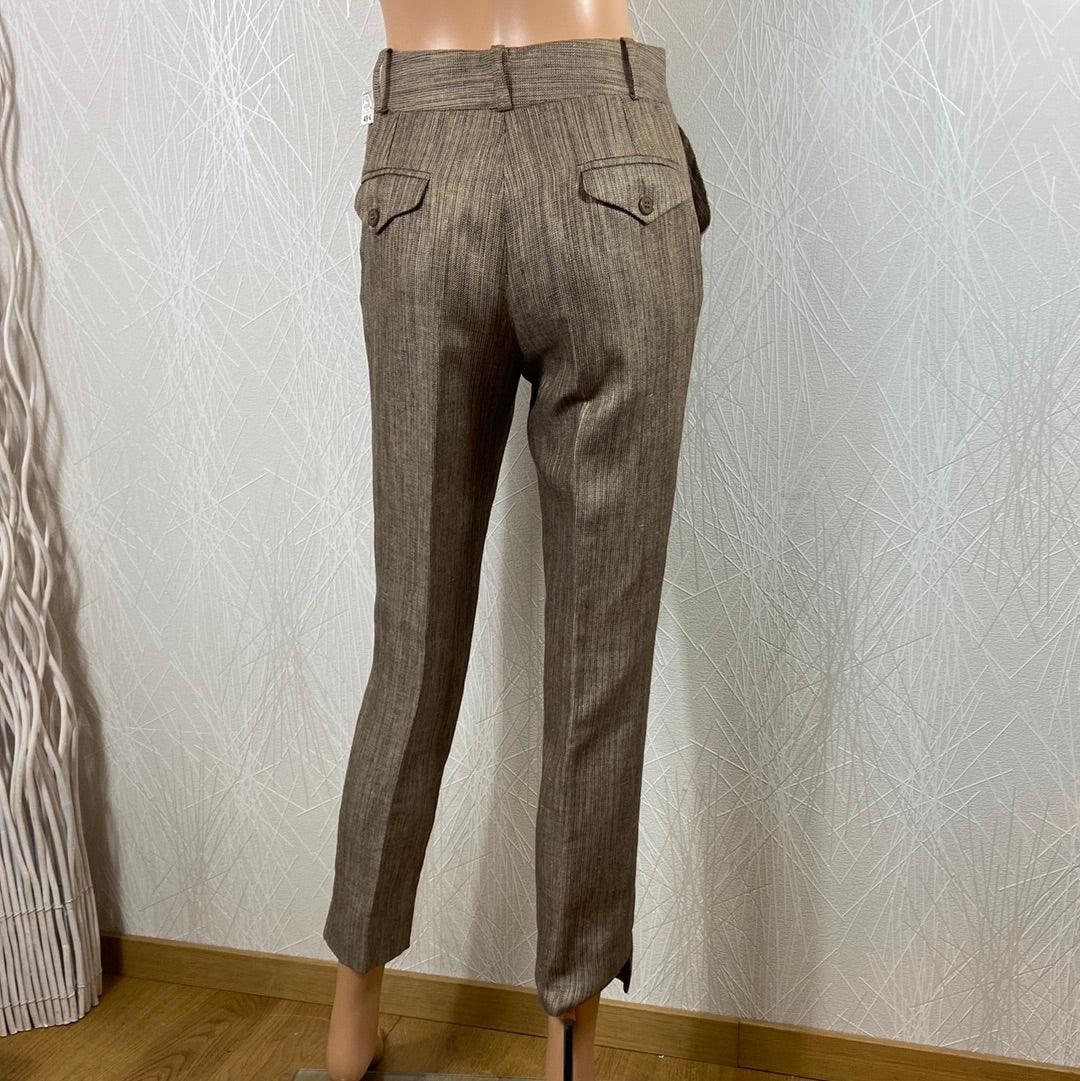 Pantalon habillé de créateur taille haute coupe droite Tabala Paris - Offre-Unique