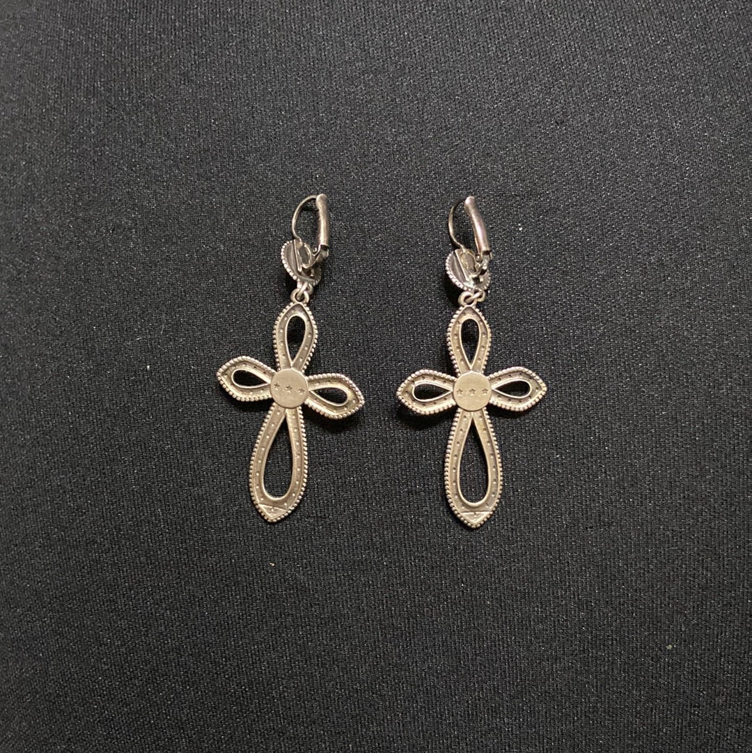 Boucles d’oreilles dormeuses pendantes plaqué argent pierre jaune Shabada