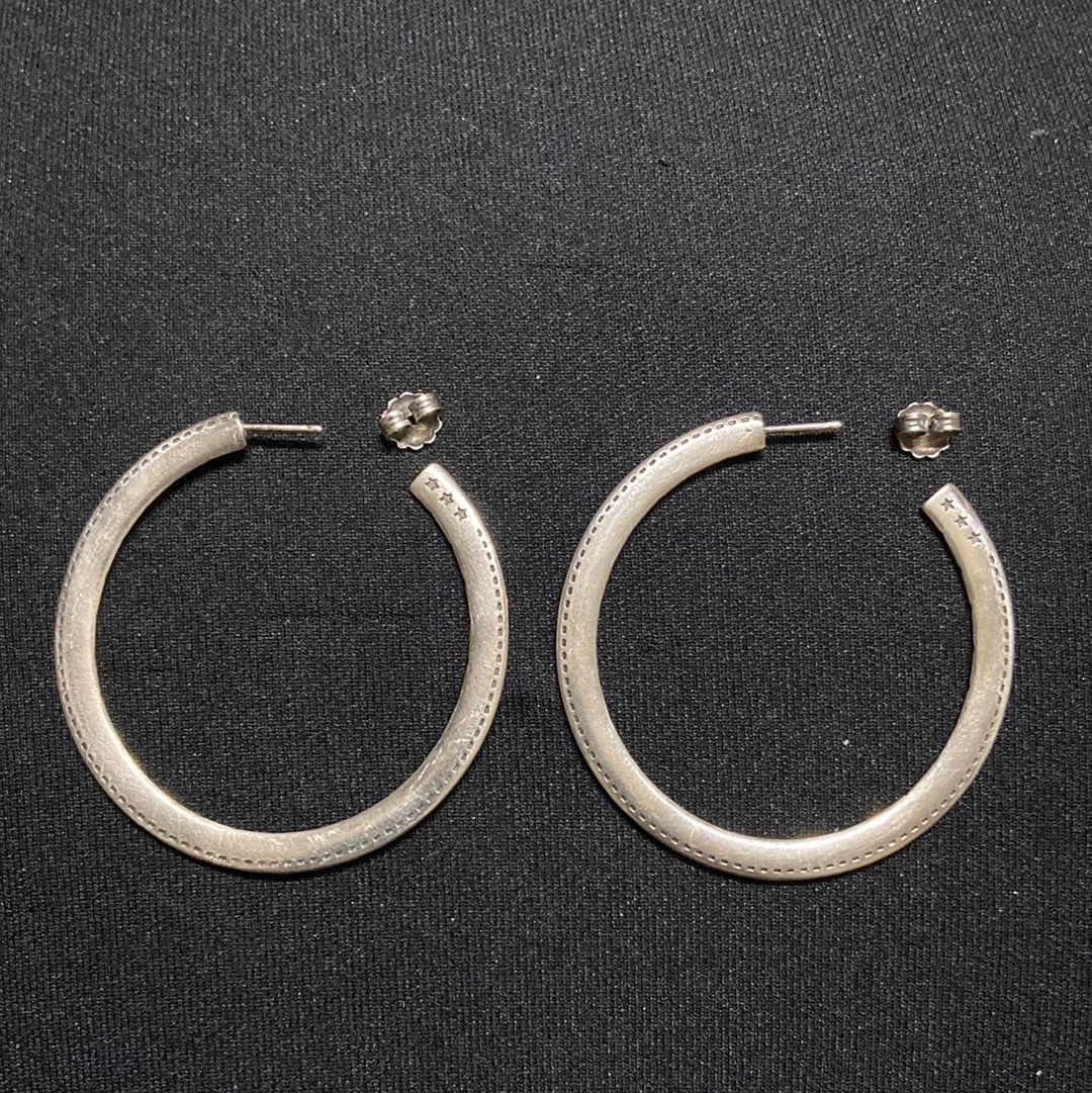 Boucles d’oreilles créoles rondes plaqué argent Shabada