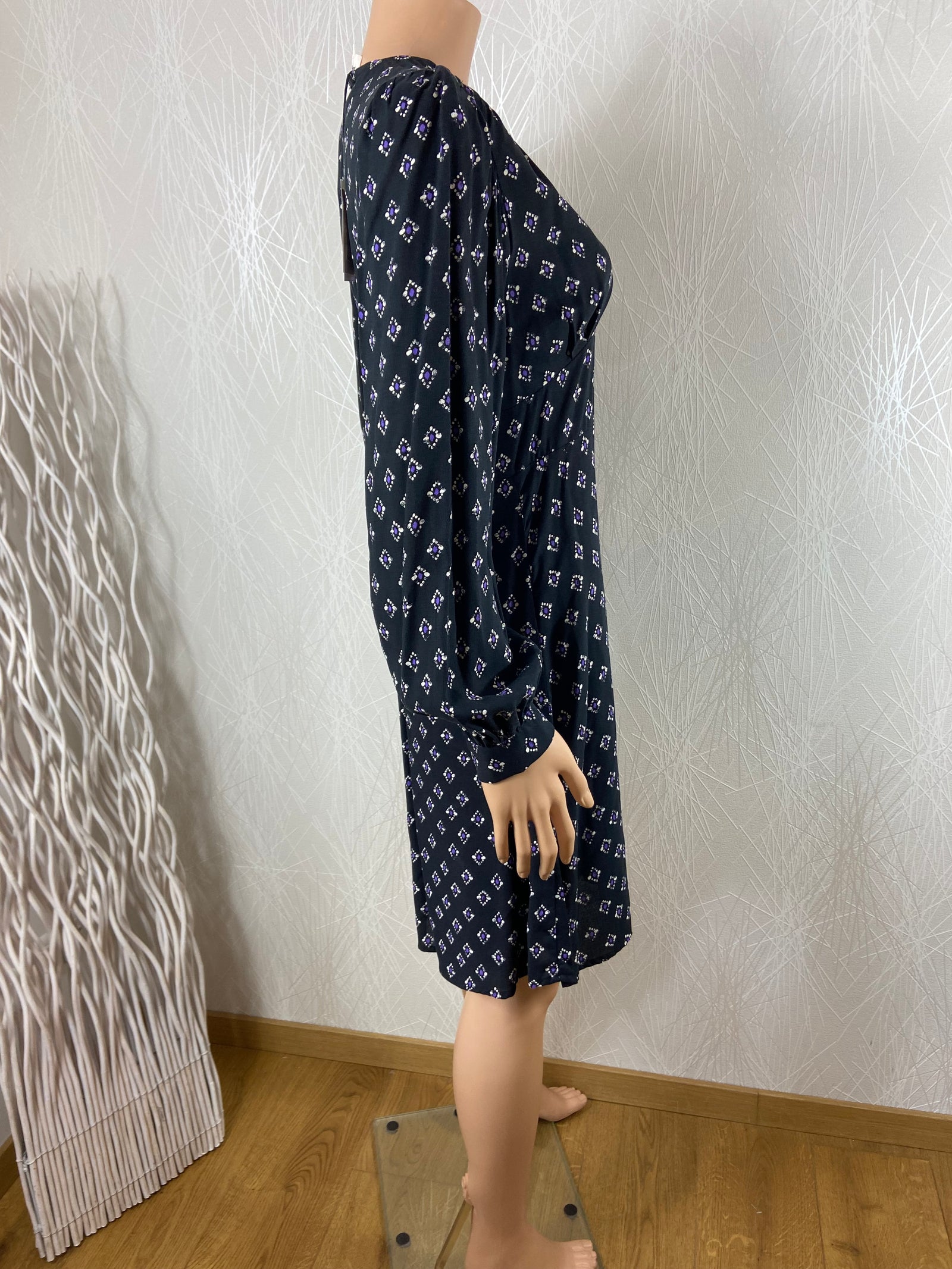 Robe noire légère manches longues modèle Molly An’ge