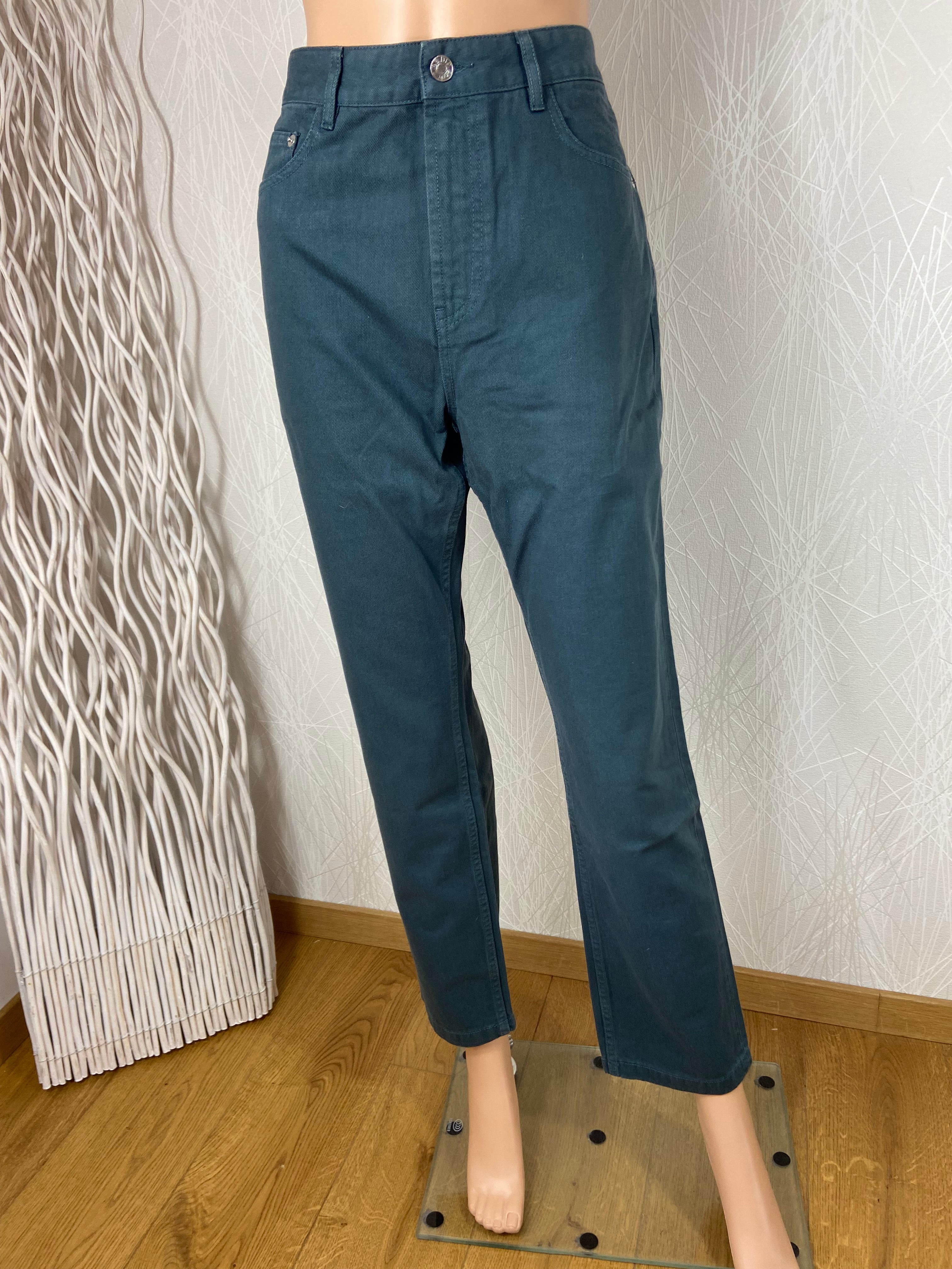 Pantalon coton vert mastic taille haute coupe droite modèle Jonas Lab Dip