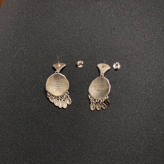 Boucles d’oreilles pendantes plaquées argent pierre semi-précieuse jaune Shabada