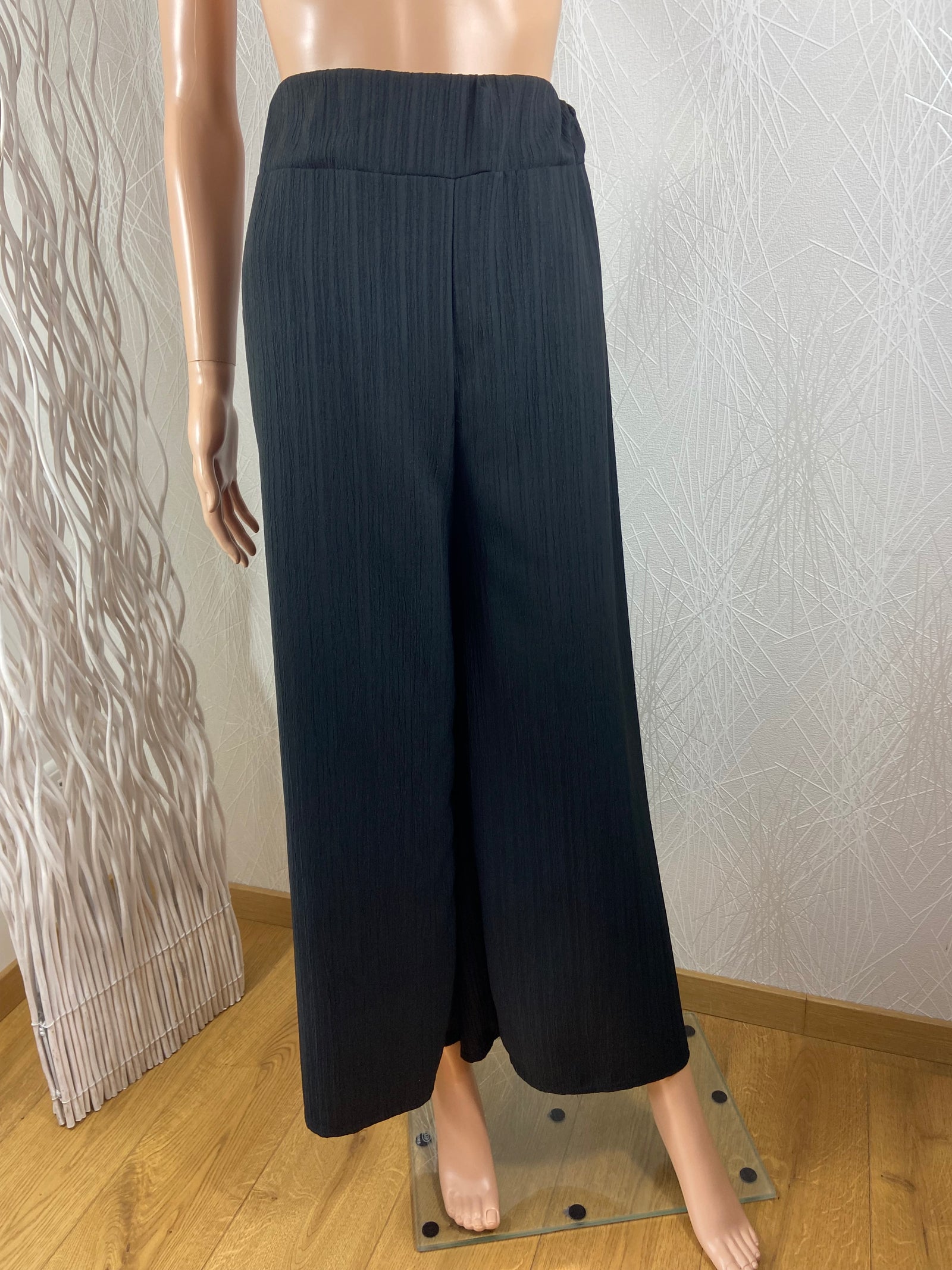 Ensemble Femme tunique pantalon noir large fluide léger fabriqué en France