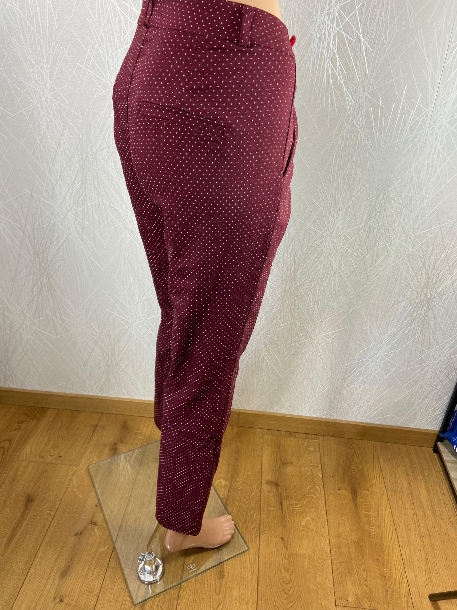 Pantalon stretch rouge bordeaux Made In Italy - Offre-Unique