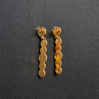 Boucles d’oreilles pendantes plaquées or pierres semi-précieuses Shabada
