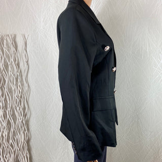 Veste blazer noir doublé boutons dorés décoratifs Rosy Days