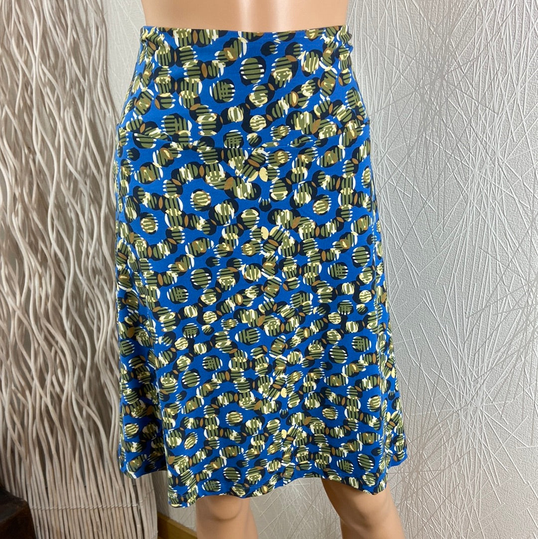 Jupe bleue à motifs taille haute élastique Zilch