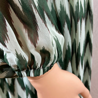 Robe doublée verte à motifs vintage 60's Byfibba Short Wide Dress B.Young