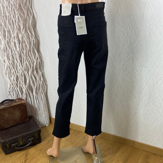 Jeans femme noir 7/8 taille haute coupe slim Ihtwiggy Raven Ichi