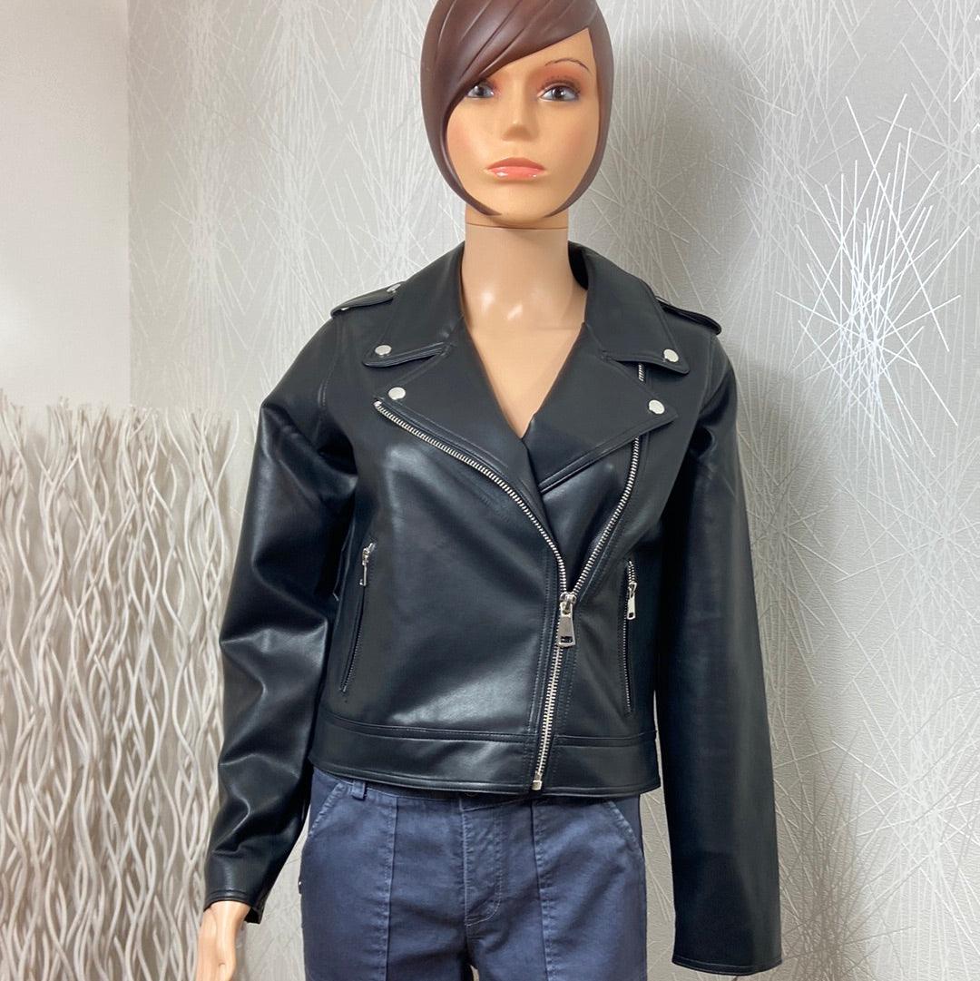 Veste en cuir synthétique style perfecto motard modèle Byacomy Biker Jacket B.Young - Offre-Unique