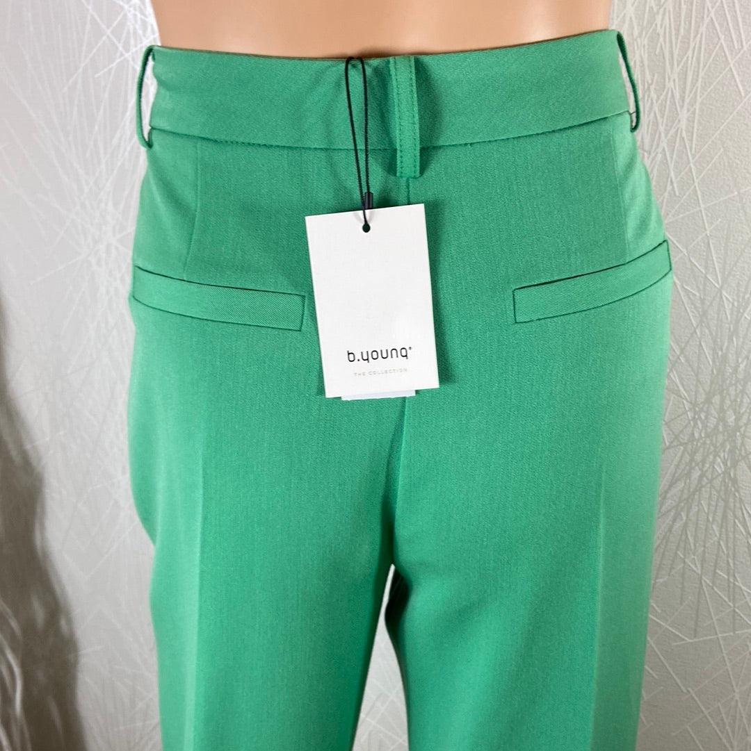 Pantalon femme vert taille haute coupe droite Byestale Pants B.Young - Offre-Unique