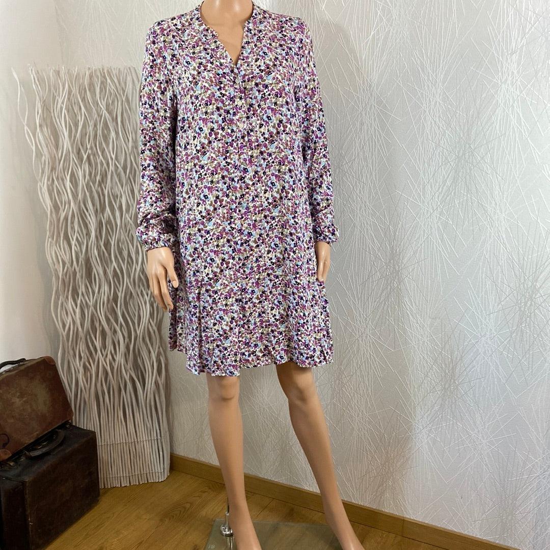 Robe légère fluide fleurie manches longues Byjosa Tunic Dress B.Young - Offre-Unique