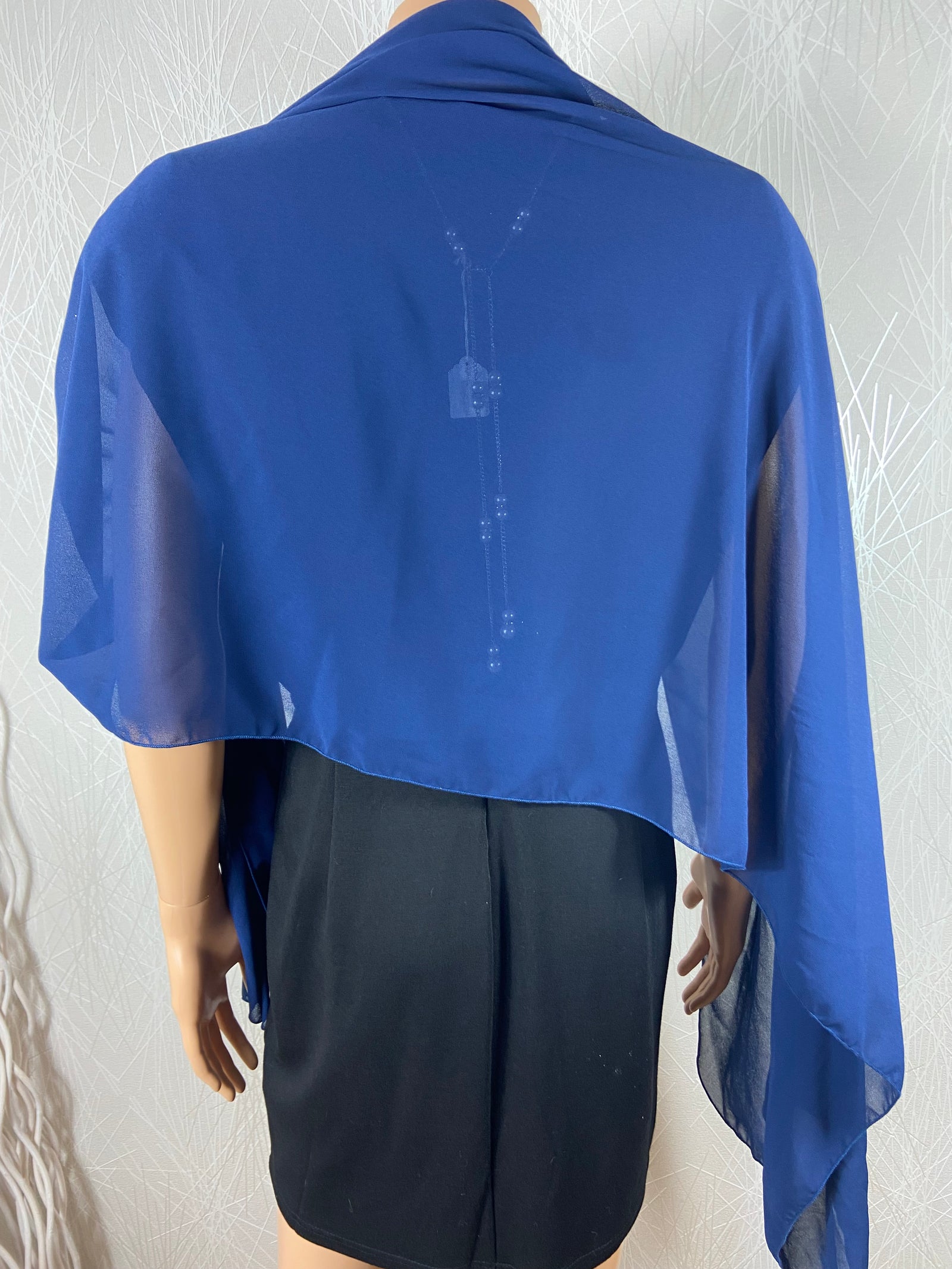 Écharpe cravate en voile bleu marine Rinascimento