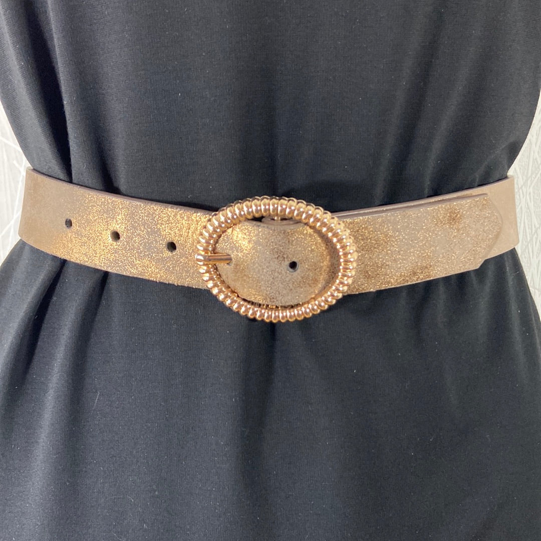 Ceinture dorée femme cuir synthétique grande boucle C’est Beau La Vie