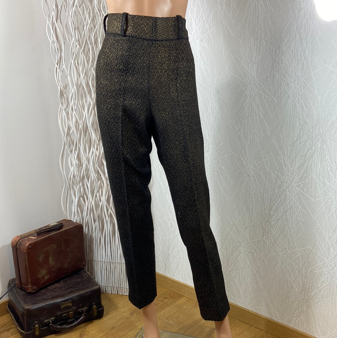 Pantalon noir doré femme Tabala Paris