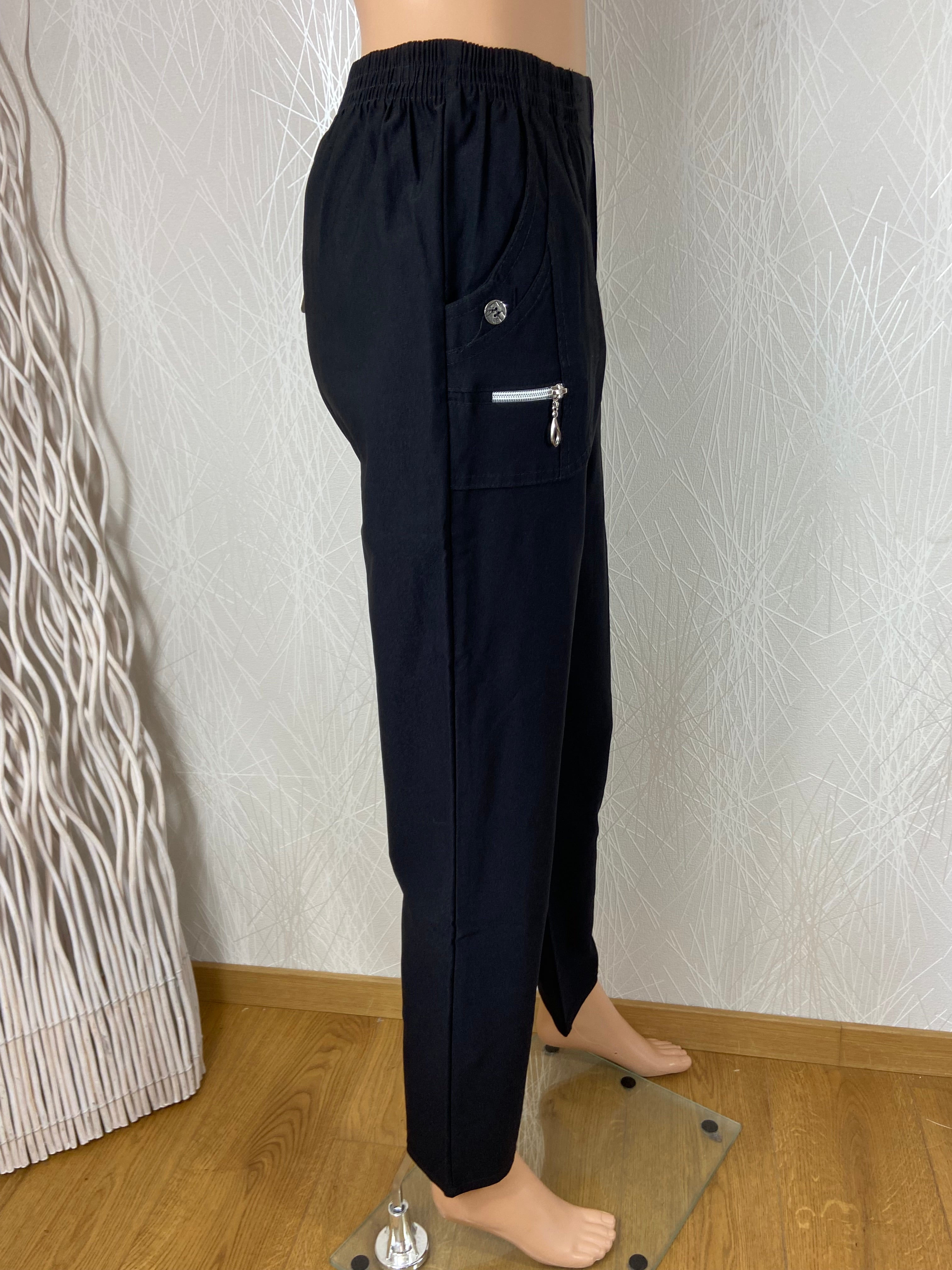 Pantalon léger coupe droite taille haute élastique JST For My