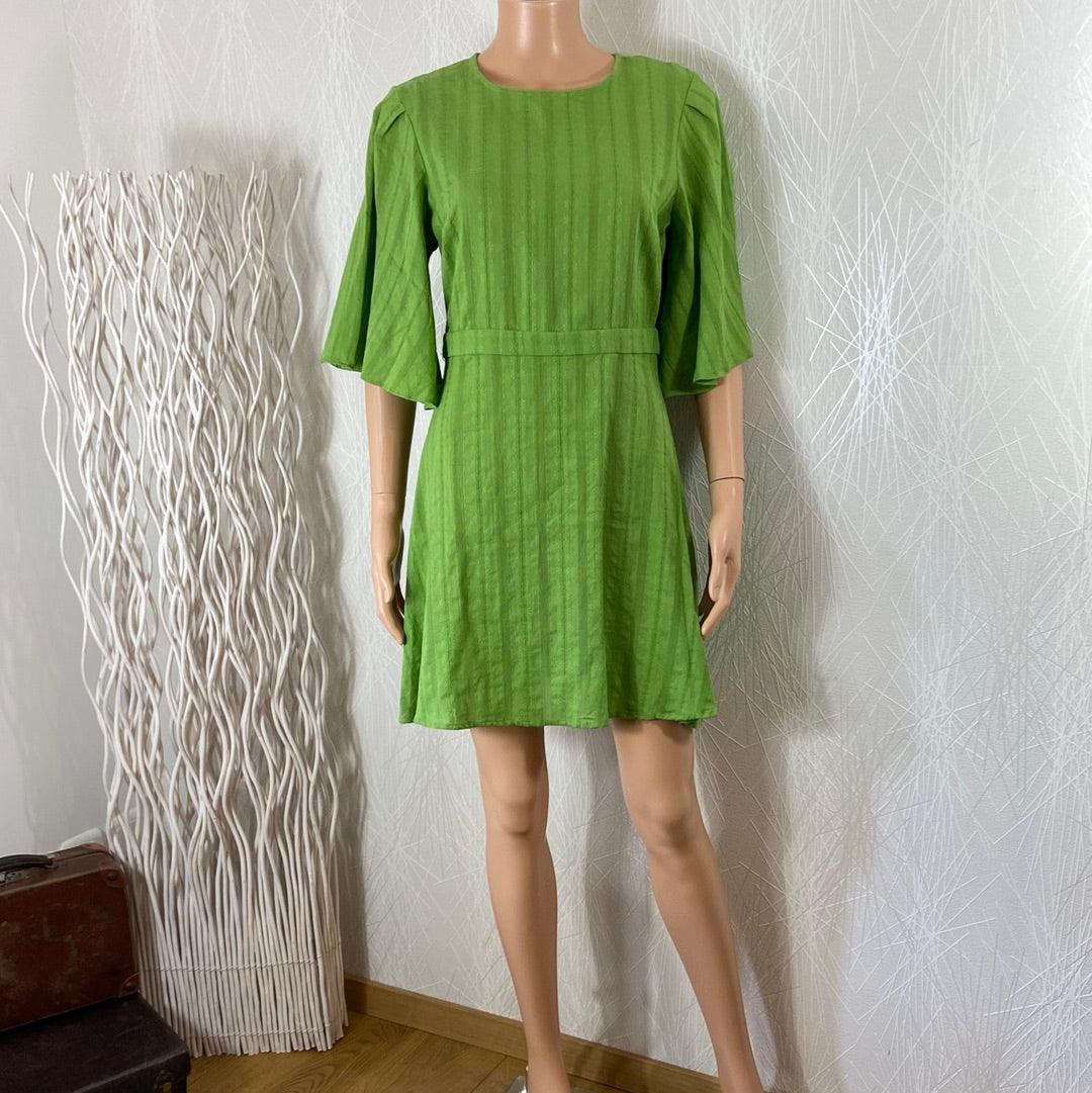 Robe coton légère courte verte Traffic People - Offre-Unique