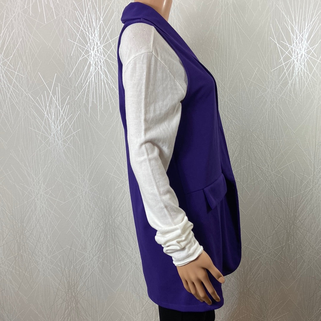 Gilet violet sans manches coupe ample femme