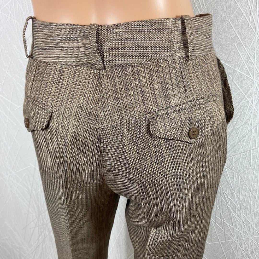 Pantalon habillé de créateur taille haute coupe droite Tabala Paris - Offre-Unique