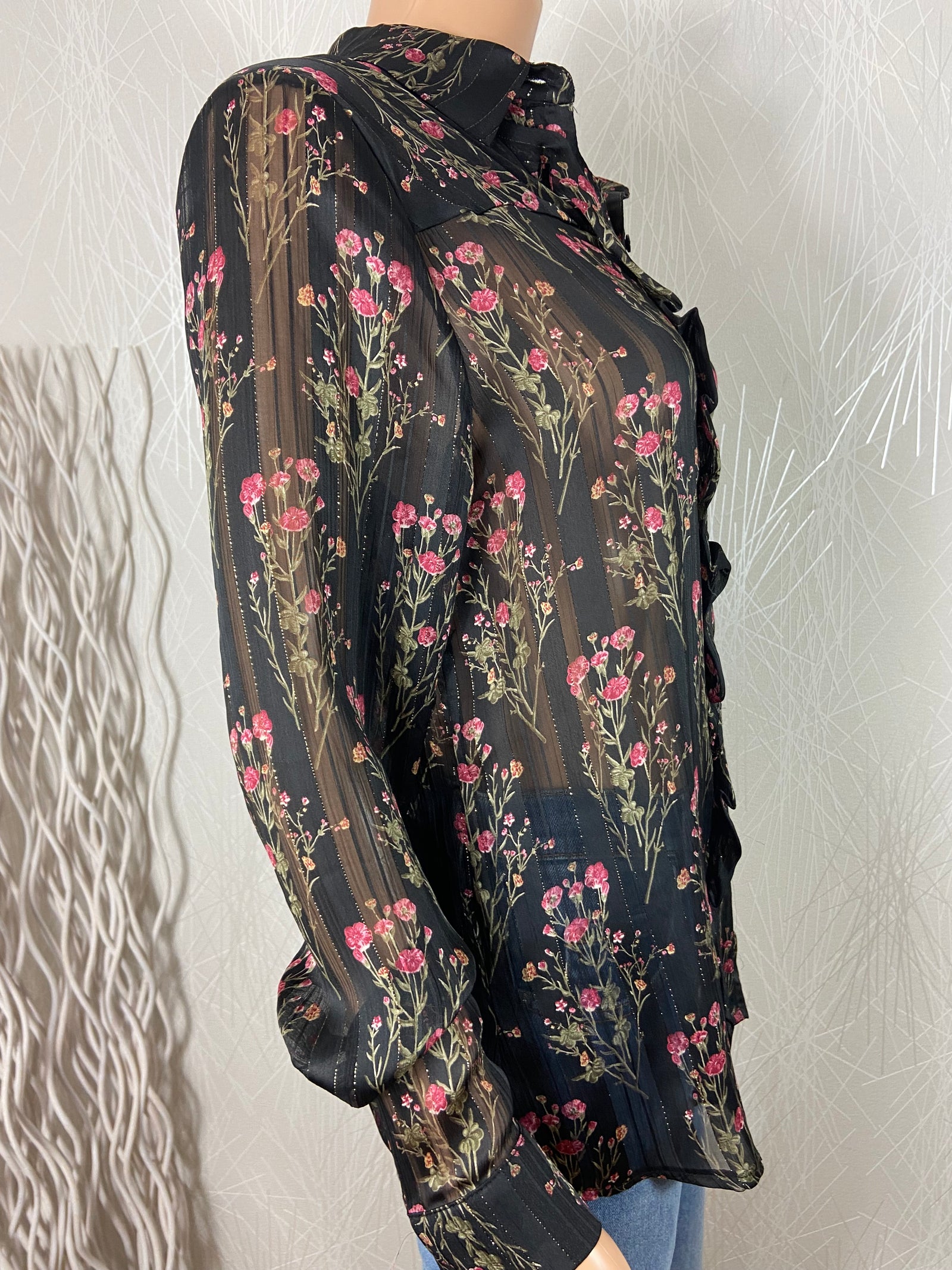 Chemisier fleuri transparent Diab’Less