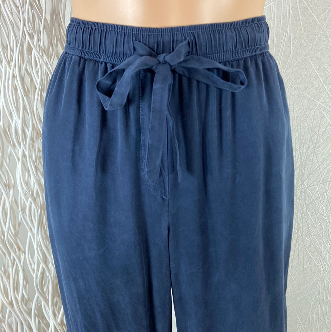 Pantalon fluide ample femme taille élastique bleu marine Ihfiluni Paal Ichi