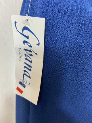 Pantalon droit bleu chiné taille haute élastique Gévana