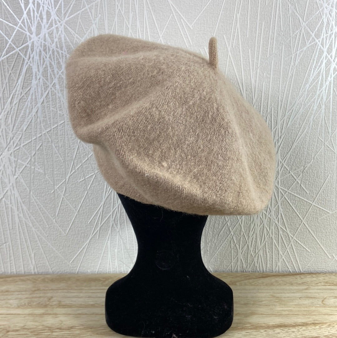 Béret beige chaud avec laine pour femme Fino et Fina