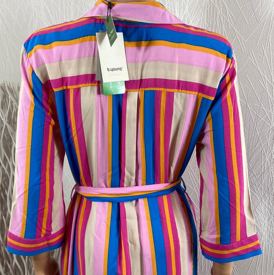 Robe rayée multicolore modèle Bymmjoella Shirt Dress B.Young - Offre-Unique