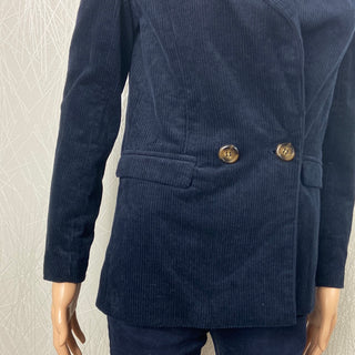 Veste femme velours coton côtelé bleu marine modèle Cassandre Garance