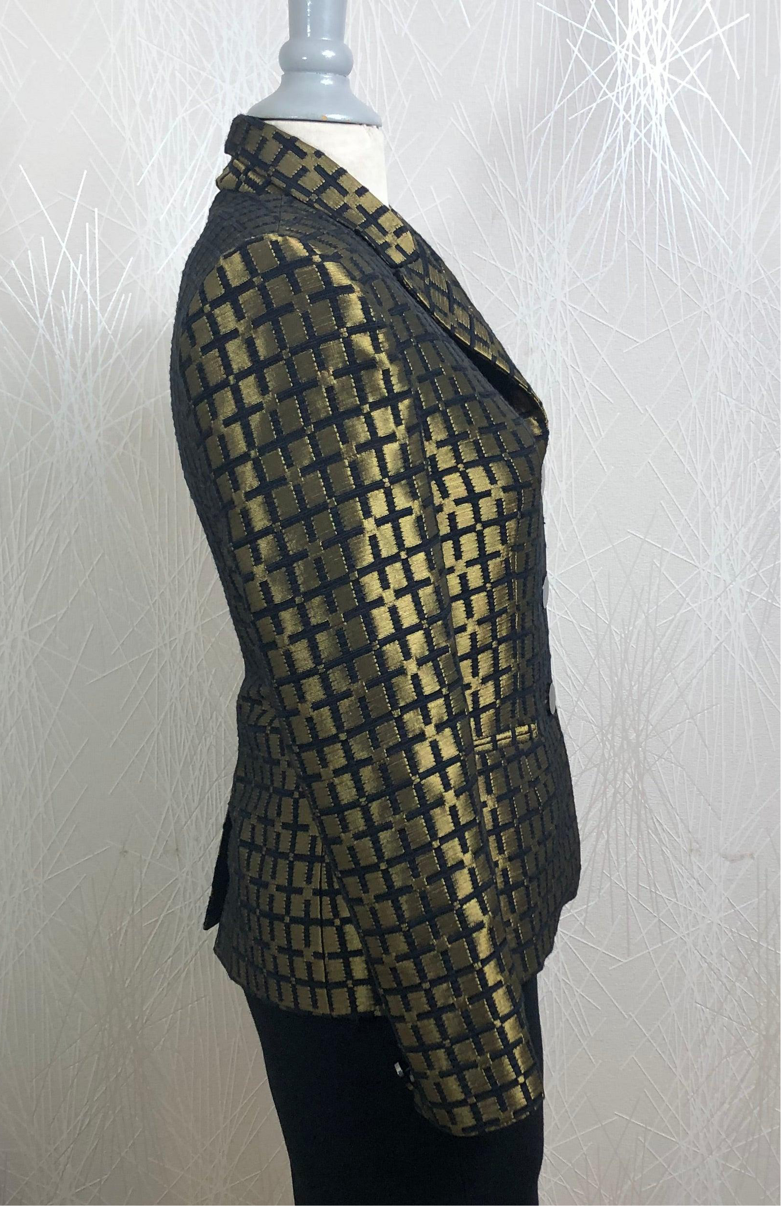 Veste blazer de créateur dorée et noire Tabala Paris
