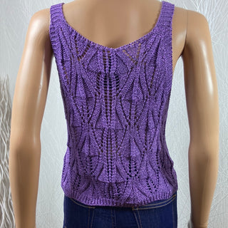 Pull sans manches violet brillant Made In Italy