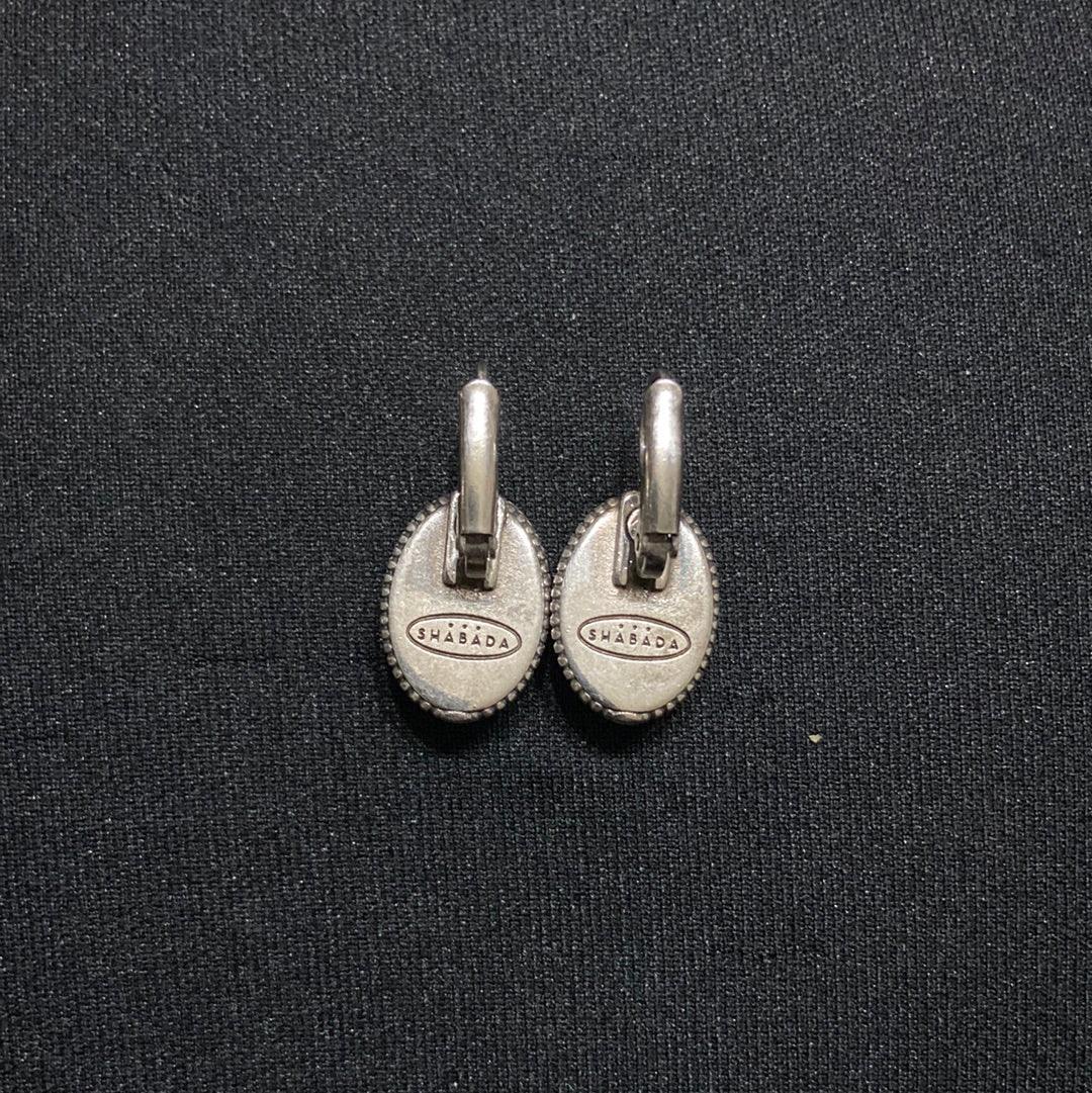 Boucles d’oreilles pendantes dormeuses plaqué argent pierre semi-précieuse rouge Shabada - Offre-Unique