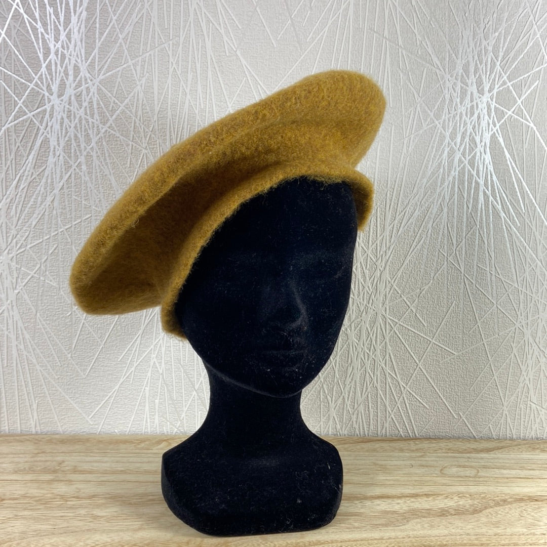 Béret jaune moutarde iaalice ichi laine