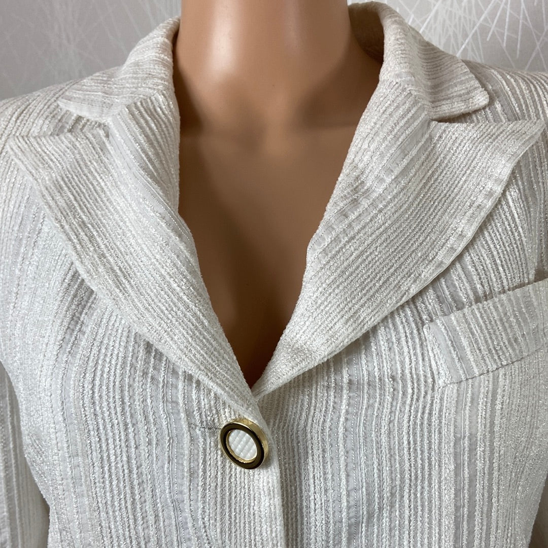 Blazer femme de créateur blanc crême Tabala Paris - Offre-Unique