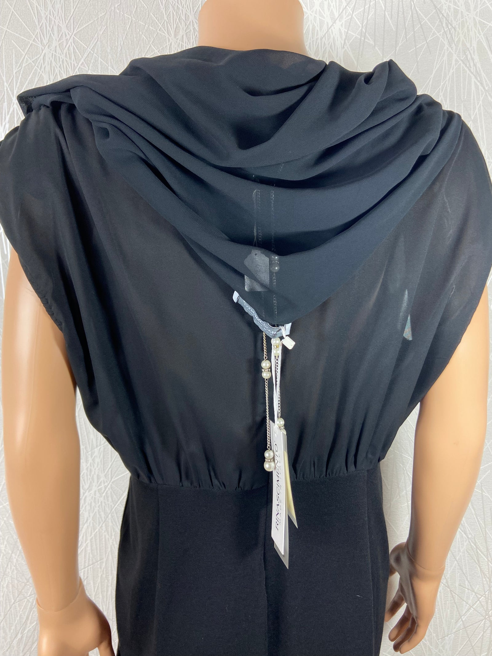 Écharpe cravate en voile noir Rinascimento